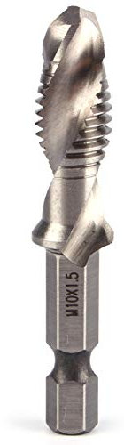 M10 HSS taraud conique foret 1/4 pouce, Perceuse à tige hexagonale Tap, tige hexagonale perceuse taraud conique forets pièce d'outil électrique pour outils électriques en métal
