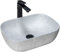 Rea Waschbecken Waschtisch Aufsatzwaschbecken Keramik Handwaschbecken Aufsatz Waschschale Rechteckig Stein Marmor 33x46 Grau