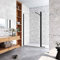 AICA paroi de douche 90x40x200cm paroi de douche à l'italienne avec un retour pivotant 40cm en 8mm verre anticalcaire avec un cadre noir