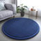 Loartee korallenrote Samtmatte Teppich Rund, als Krabbeldecke fürs Kind,2,5cm Dicker Kinderteppich,Navy blau,100cm