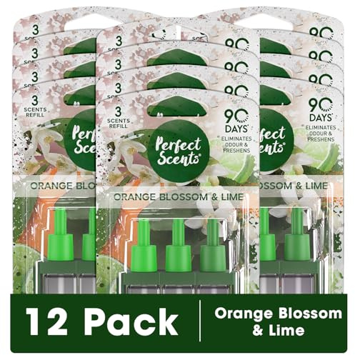 Perfect Scents 3 Scents Air Freshener Refill 12 Pack - Compatible with 3volution Orange Blossom & Lime 20ml per Pack