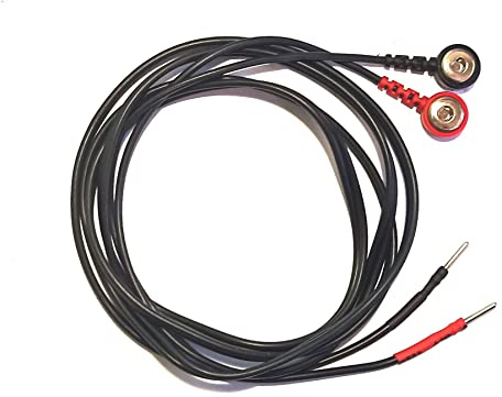 TechnoMedia Cavo fili di collegamento elettrodi cerotti spinotto pin maschio 2mm - clip bottone femmina 4mm 1,5metri spim up