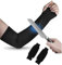 IXIGER Mangas resistentes a cortes, protección de brazo para jardineros, protectores de brazo para piel fina, mangas Kevlar de 45 cm, mangas de protección de brazo para jardín, cocina, Negro, L