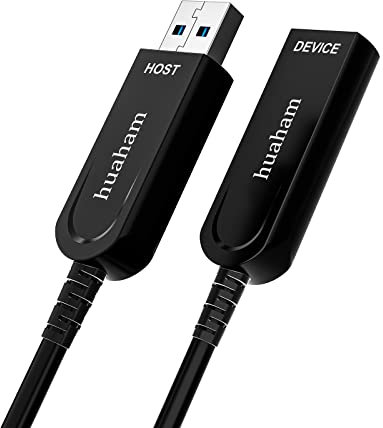 huaham Cable de extensión USB 3.1 de 50 pies, fibra óptica de alta velocidad de 10 Gbps, cable de extensión activo USB macho a hembra, compatible con PlayStation, impresora, monitor, disco duro,