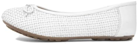 Hush Puppies Womens Janelle Woven Ballet Flat, White, 7 UK