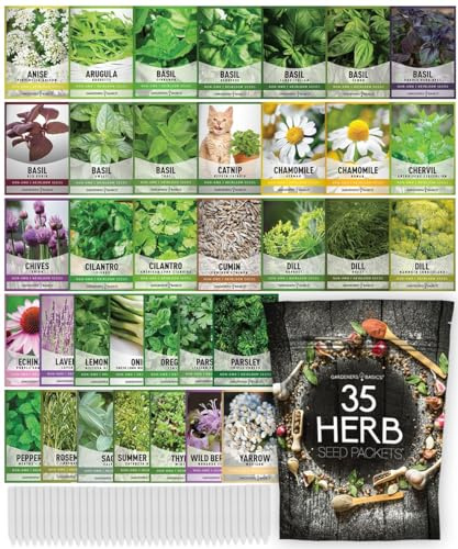 35 Medicinal Herb Seeds Variety Pack – Heirloom Non-GMO Healing & Culinary Herbs for Planting – Apothecary, Tea & Homestead Garden Kit