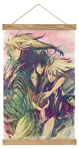 Nura Rise of the Yokai Clan Scroll-Poster Stoffbild Kunst Holz DIY Rahmen Hängende Druck Aufhänger für Raumdekoration Öl Leinwand Kit Geschenk