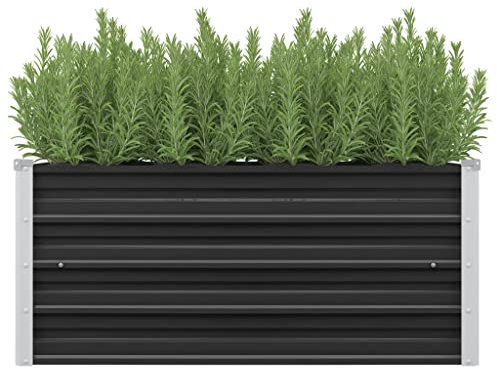 WIFESE Lit SuréLevé De Jardin Anthracite 100x40x45 Cm Acier Galvanisé Jardinieres Exterieur Jardiniere Bois Jardiniere Balcon Carré Potager Bacs ã Fleurs Rectangulaire