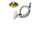 Ashton and Finch Anstecknadel, Motiv Jagdhorn, englisches Zinn, Metall