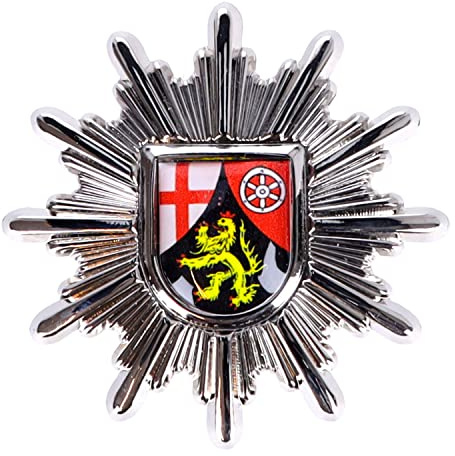 RescPol Mützenstern Polizei Rheinland Pfalz silber