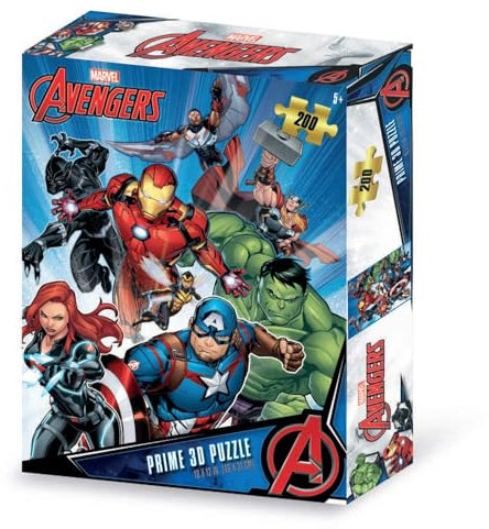 Grandi Giochi Avengers Puzzle lenticular Vertical, con 200 Piezas Incluidas y Paquete con Efecto 3D-PUA02000 (PUA02000)