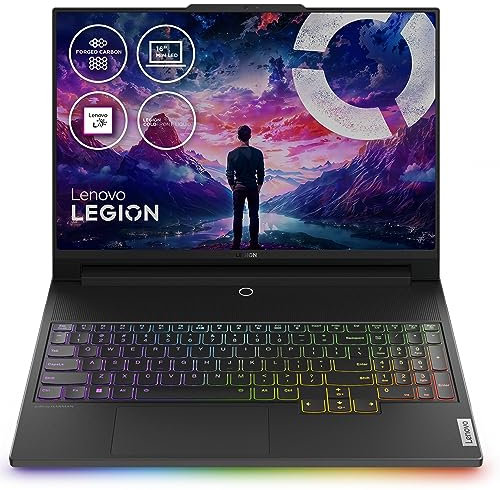 Lenovo Legion 9 16IRX8 - Ordinateur Portable Gaming 16'' 3.2K Mini LED 165Hz (Intel Core i9-13980HX, RAM 64Go, SSD 2To, NVIDIA GeForce RTX 4090-16GB, Windows 11 Home) Clavier AZERTY Français - Noir