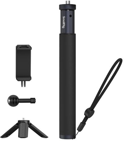 SMALLRIG Invisible Selfie Stick for Insta360, Selfie Stick Pole with Tripod for GoPro 12 10 9 8, for Insta360 X3, for DJI Action3, for AKASO and Phone - 4758