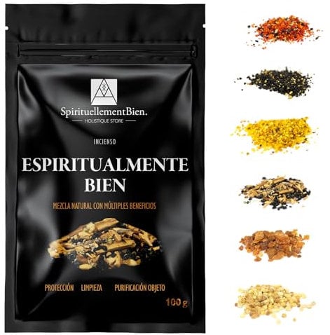 Weihrauch SpirituellementBien – 100% Reines und Authentisches Harz in Körnerform 100 g – Für Räuchergefäß oder Duftbrenner – Schutz – Reinigung – Objektreinigung