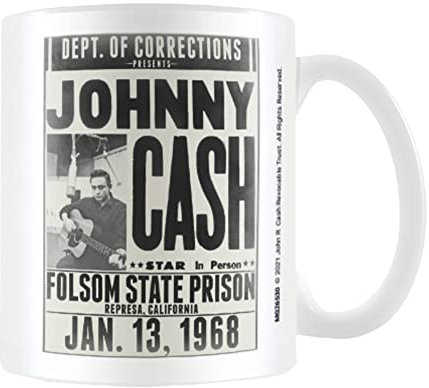 Johnny Cash Tasse (Folsom State Prison), 315 ml, Weiß