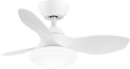 Abrila - Ventilador DC PARAMO | Blanco con tres Aspas| con 6 Velocidades Ajustables | 3 Temperaturas de Luz Seleccionables | Mando a Distancia Incluido