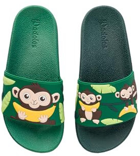 Dedoles Badeschuhe & Hausschuhe viele lustige Designs Bücher Kaffee Katze Party Pizza Dackel Fuchs Panda Delfin Geschenk, Farbe: Affen im Dschungel, Gr.: 33 EU