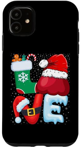Coque pour iPhone 11 Rose Apple Lover Rose Apple Wearing Santa Hat Christmas Xmas