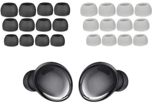 6 Pairs Earphone Buds Replacement for Galaxy Buds Pro, Silicone Earbuds Rubber Tips for Samsung - Noise Cancellation and Anti-slip Effect (Black)
