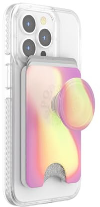 PopSockets Phone Wallet with Expanding Grip, Phone Card Holder, Wireless Charging Compatible, Wallet Compatible with MagSafe - Aurange