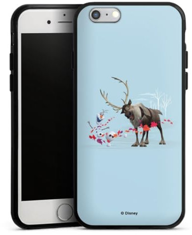 Silikon Hülle kompatibel mit Apple iPhone 6s Case schwarz Handyhülle Disney Frozen Olaf Die Eiskönigin