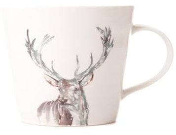 Meg Hawkins Stag Watercolour Design New Bone China Mug