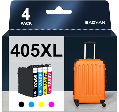 BAOYAN 405XL Multipack Kompatibel für Epson 405XL Druckerpatronen 405 XL für Epson Pro WF-4820 Patronen WF-4820DWF WF-3820 WF-3820DWF WF-4825 WF-3825 WF-4830DTWF WF-7840DTWF WF-7830DTWF (4 Pack)