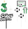 Ronoza Pailletten Geburtstagskerzen Zahlen 3 (Fußball Deko), Kerzen Geburtstag, Grüne Geburtstagskerze, Geburtstagskerzen für Torte, Kerze 3, Kerzen Zahlen (mit Tortendeko Fussball Set)