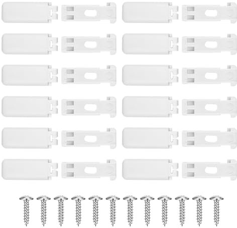 12 Stück Plissee Ersatzteile Klemmträger Spannschuhe für Verspannte Plissees Plissee Halterung mit Schrauben Klemmträger Plissee Plissee Ersatzteile für Klebeträger und Stick & Fix Front Klebeplatten