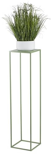 HowHomely Blumenständer Metall Grün 100 cm Hoch - Solider und Robuster Blumenhocker Metall - Pflanzenständer für die Dekoration in Wohnzimmer Schlafzimmer oder Büro