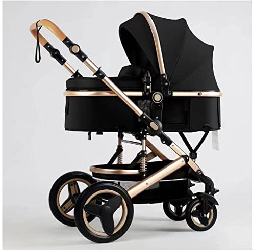 HAQMG Kinderwagen Organizer Kombikinderwagen für Neugeborenen, Kinderwagen & Buggys Kleinkind Hohe Landschaft Kinderbuggy Pram Trolley Baby Kinderwagen für 0-36 Monate(Black)