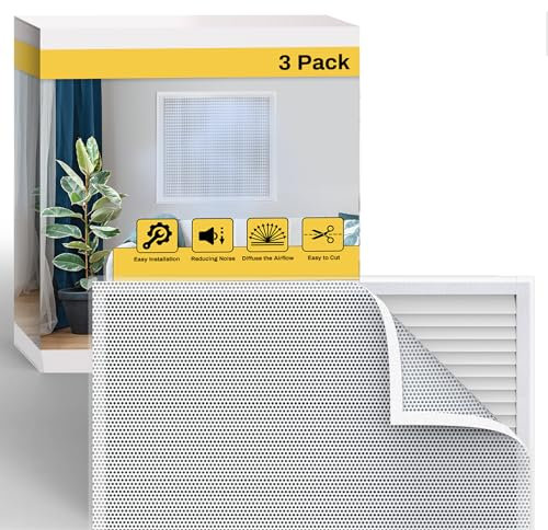 Powrocket Paquete de 3 cubiertas de ventilación de 17 x 17 pulgadas, cubiertas de rejilla de ventilación para rejilla, registro, ventilación de ventilación, cubierta de ventilación de CA de malla para
