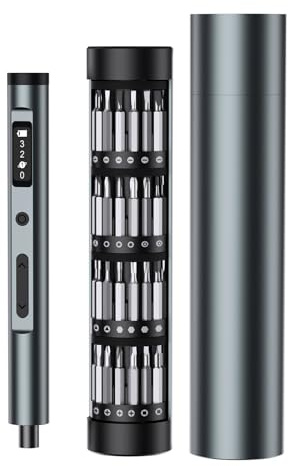 Ankilo Mini Elektrisch Schraubendreher Set,62 in 1 Präzisions Electric Screwdriver Magnetish,Typ-C Akku Schraubendreher mit 3 Gänge Drehmoment,Geeignet für Reparatur für Brillen, Uhrm, Handy Reparatur