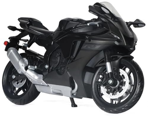 Risopen 1:12 Modello di moto compatibile per Yamaha YZF-R1 1000R lega Diecast moto modello giocattolo mini moto regalo (nero)