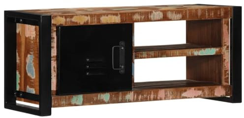 vidaXL Mobile Porta TV 80x30x35 cm in Legno Massello di Recupero