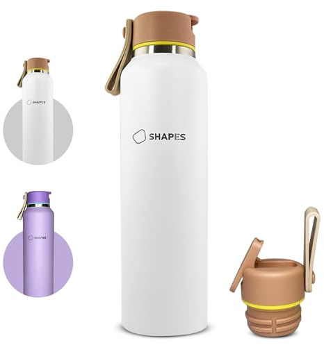 SHAPES Wasserflasche aus Edelstahl (Beige)