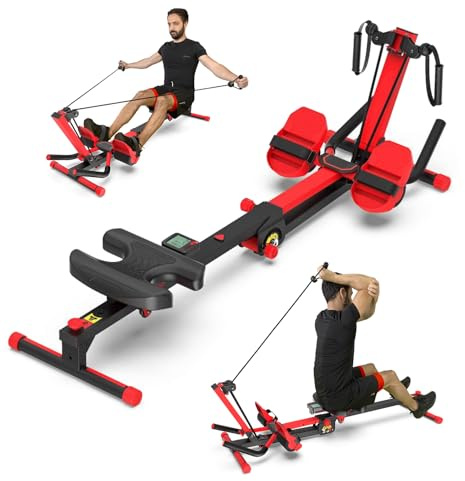 HSP Rudergerät [2 in 1 Rudergerät & Bauchtrainer] klappbar - Trainingsgerät - Rowing Machine - Rudermaschine für zuhause - Ausdauertraining