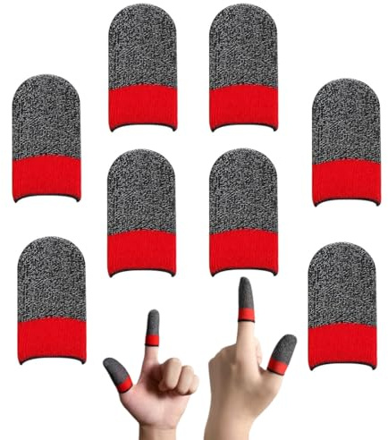 LuLiyLdJ 8 pièces Gaming Finger Sleeves pour Le Jeu Mobile PUBG Mobile Gaming Finger Sleeve Gants pour Les Doigts protege doigt finger sleeve