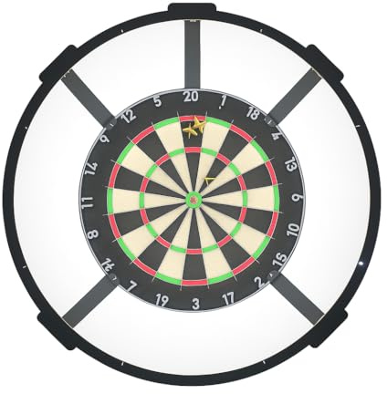Dartscheibenbeleuchtung für Dartscheiben I LED Dartscheibenlicht I Dartscheibenbeleuchtungssystem I Dartscheibe Beleuchtung I ohne Dartscheibe (Schwarz, mit Beleuchtung + Klett)