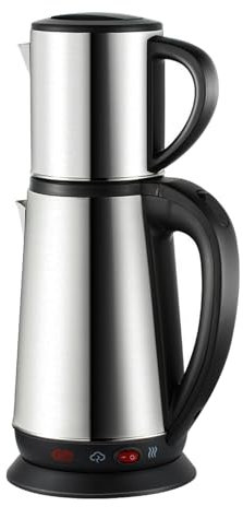 Teekocher, 2-in-1 Doppelschichtige Wasserkocher 1,8L + 0,8L Edelstahl Teemaschine mit Teesieb Tee Maker Teekessel Kaffeekessel Wasserkocher Coffeepot Wassertopf Teekanne Teekanne für Zuhause