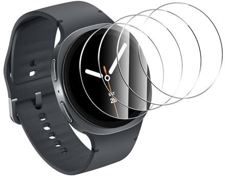Anoowkoa 4 Pezzi Pellicola Protettiva per Samsung Galaxy Watch 8/7/6/5/4/FE 44mm Vetro Temperato Pellicola Schermo Intero Trasparente Compatibile con Samsung Watch 8 44mm