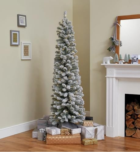 Habitat 6ft Snow Tipped Pencil Christmas Tree - Green