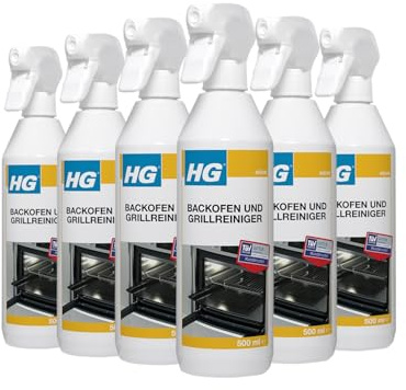 HG Backofen- und Grillreiniger – Stark gegen Eingebranntes Fett & Krusten – 6er Set