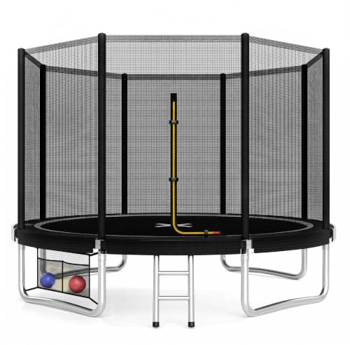 JUMMICO Trampolin Outdoor Ø 183/228/305/366/427 cm, GS-Zertifizierung Gartentrampolin für Kinder mit Leiter und Seitentasche