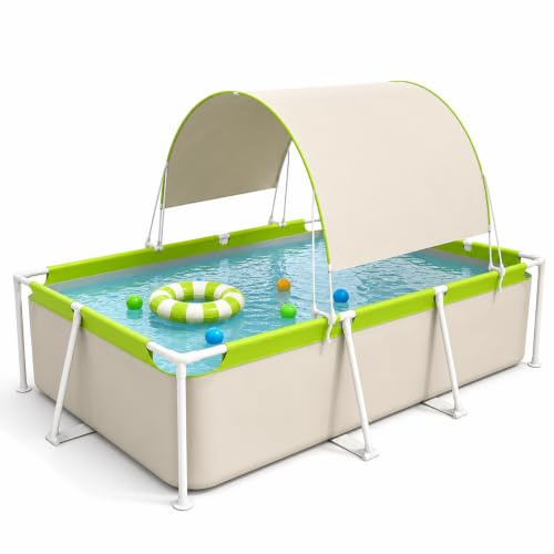 Piscina fuori terra rettangolare con tettuccio, familiare