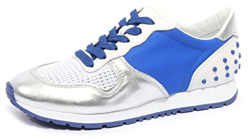 Tod's B1974 Sneaker Donna Sportivo Yo ALLACCIATA Argento/Blu Shoe Woman [36.5]