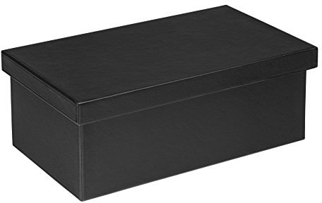 Osco Faux Leather DVD Size Storage Box - Black, BKPUDVD