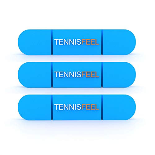 Tennis Feel Clipme | Premium Vibrationsdämpfer | Optimaler Halt | Maximale Lebensdauer | Für Tennisschläger | 7 Farben | 3-Pack | Blau