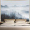 Heopapin Nebelwald Wandteppich Wald Bäume mit Bergen Gobelin Schwarz und Weiß Fantastischer Nebel Magischer 3D Vision Natur Landschaft für Schlafzimmer Wohnzimmer Large Black and White Misty Forest