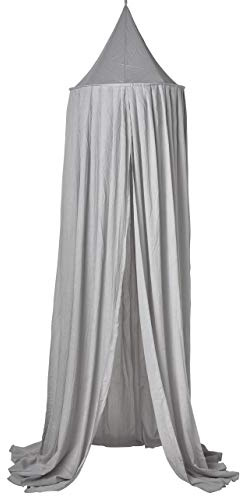 MEYCO Baby Betthimmel 55x240cm Babyhimmel Baumwolle Polyester Light Grey | 80 % Polyester, 20 % Baumwolle, Baldachin, kuschelig weich, waschbar, einfache Befestigung